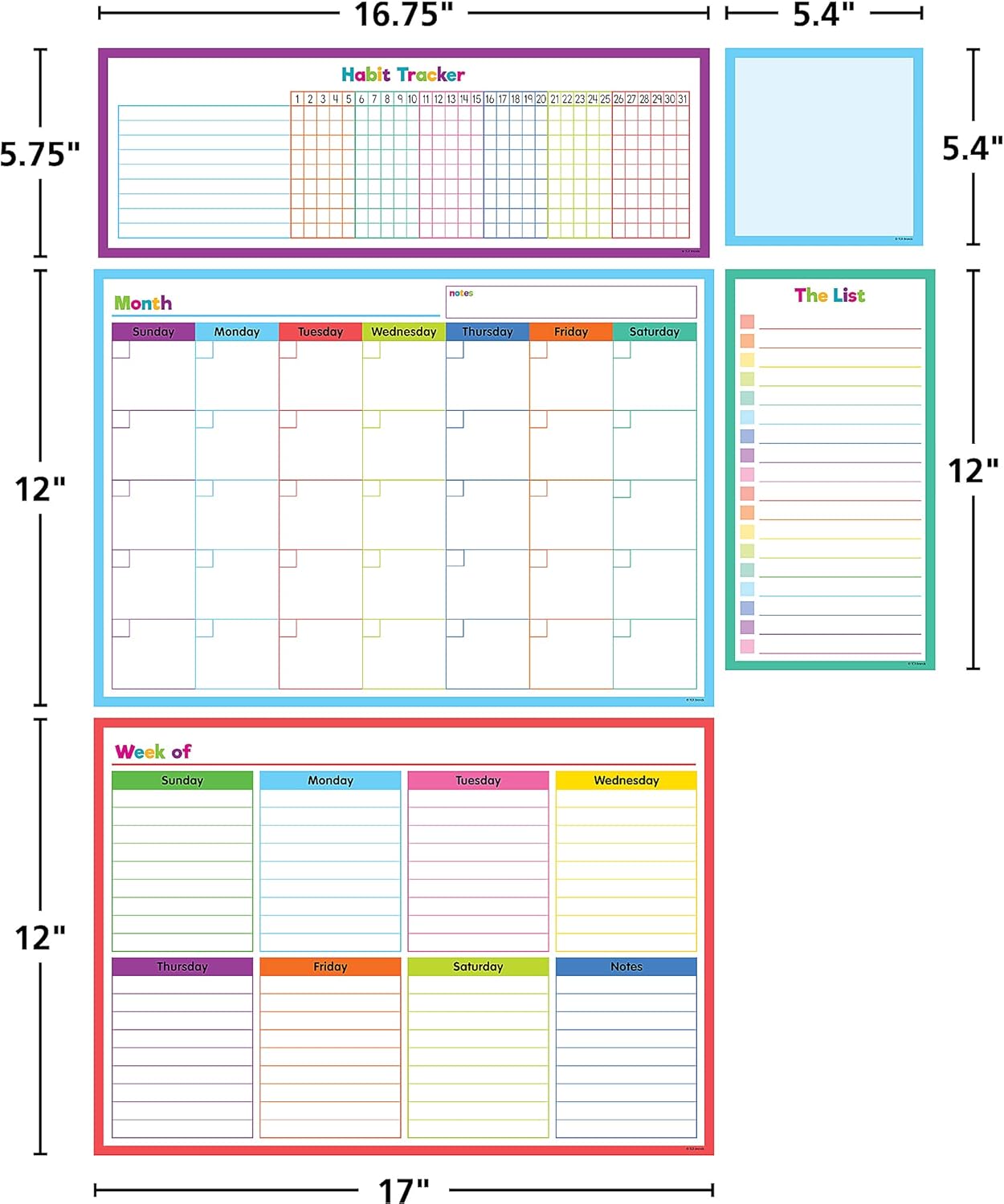 Juego de calendario magnético colorido de borrado en seco