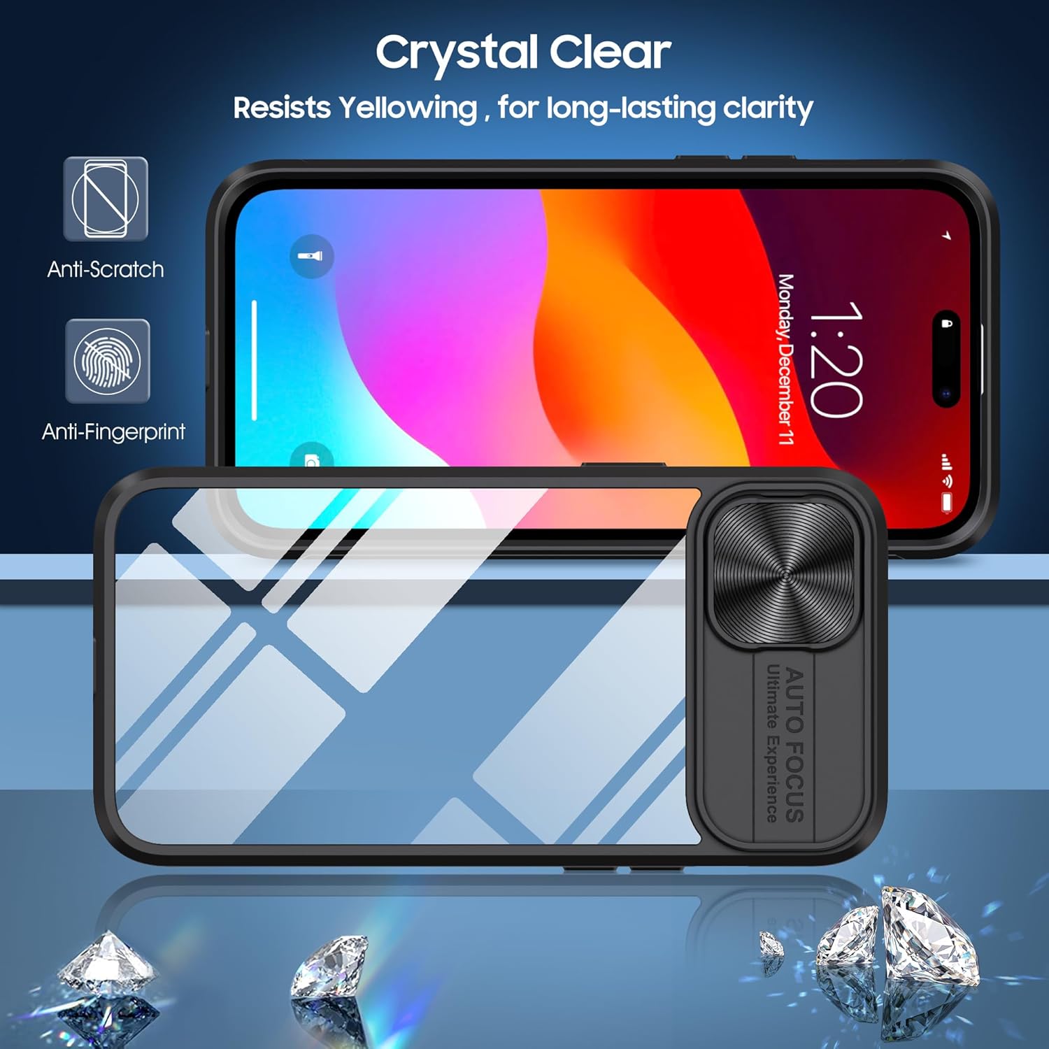Asuwish Funda de teléfono para iPhone 15 de 6.1 pulgadas con protector de pantalla, cubierta de cámara, protección de cuerpo completo 360, delgada,