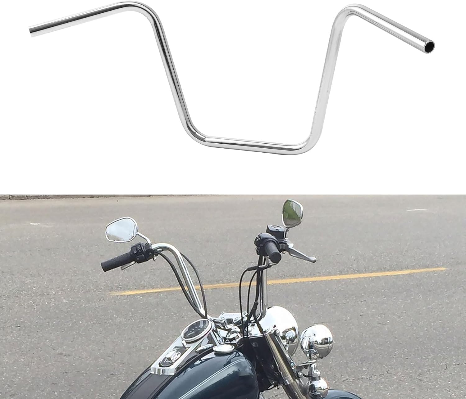 TCT-MOTORPARTS 14 “Rise Ape Hanger Bar Manillar Ajuste Para Harley Softail Sportster 883 1200 48