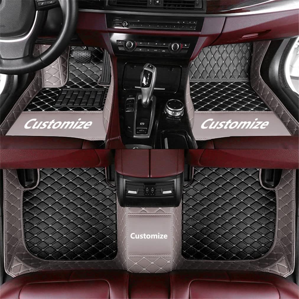 Alfombrillas de cuero personalizadas para piso de automóvil, personalizadas para camiones, sedán, cupé y SUV, revestimientos de piso de diamante de