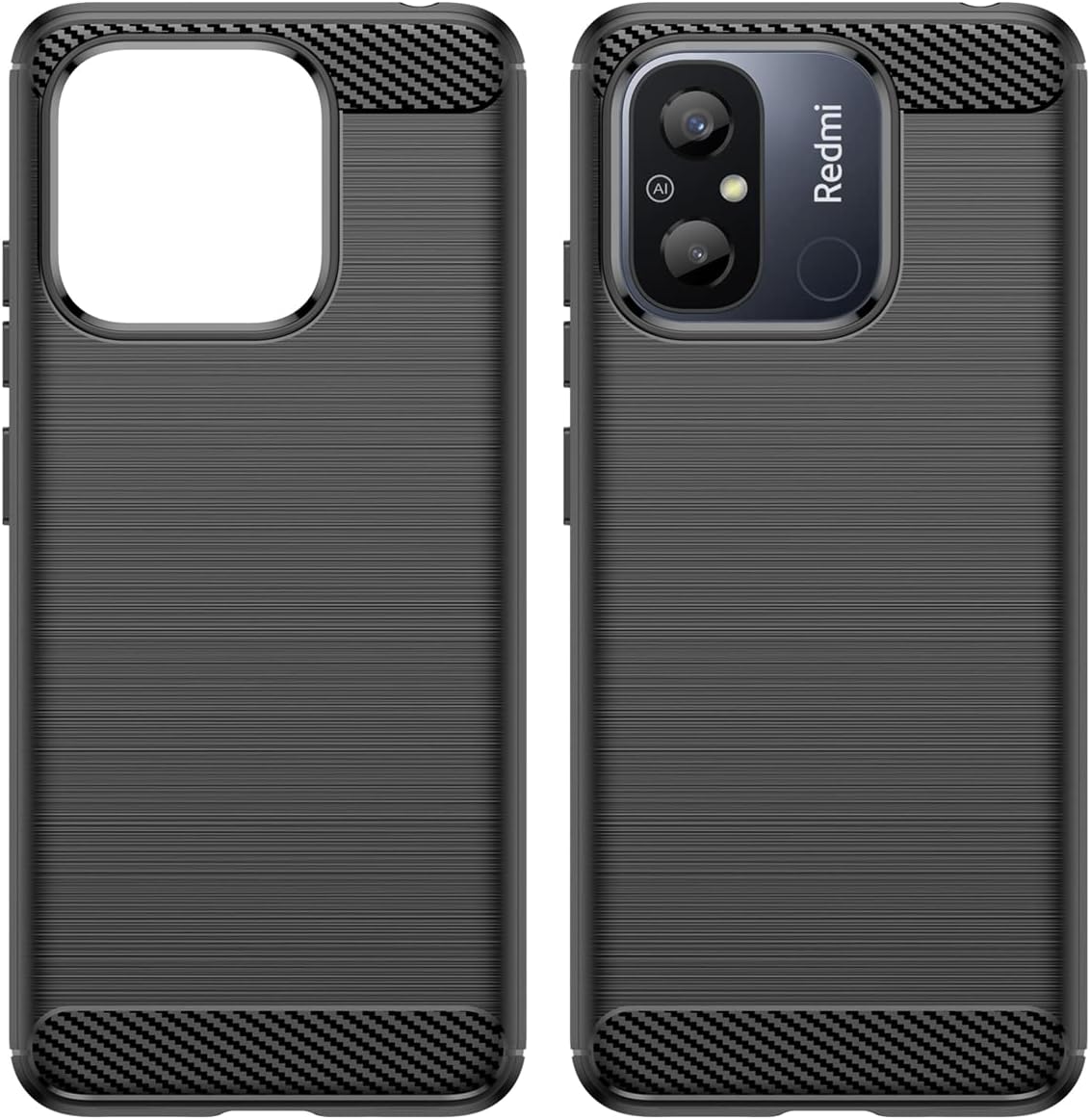 KOARWVC Funda de teléfono para Redmi 12C, Redmi 11APoco C55 22120RN86G Funda de fibra de carbono a prueba de golpes resistente resistente