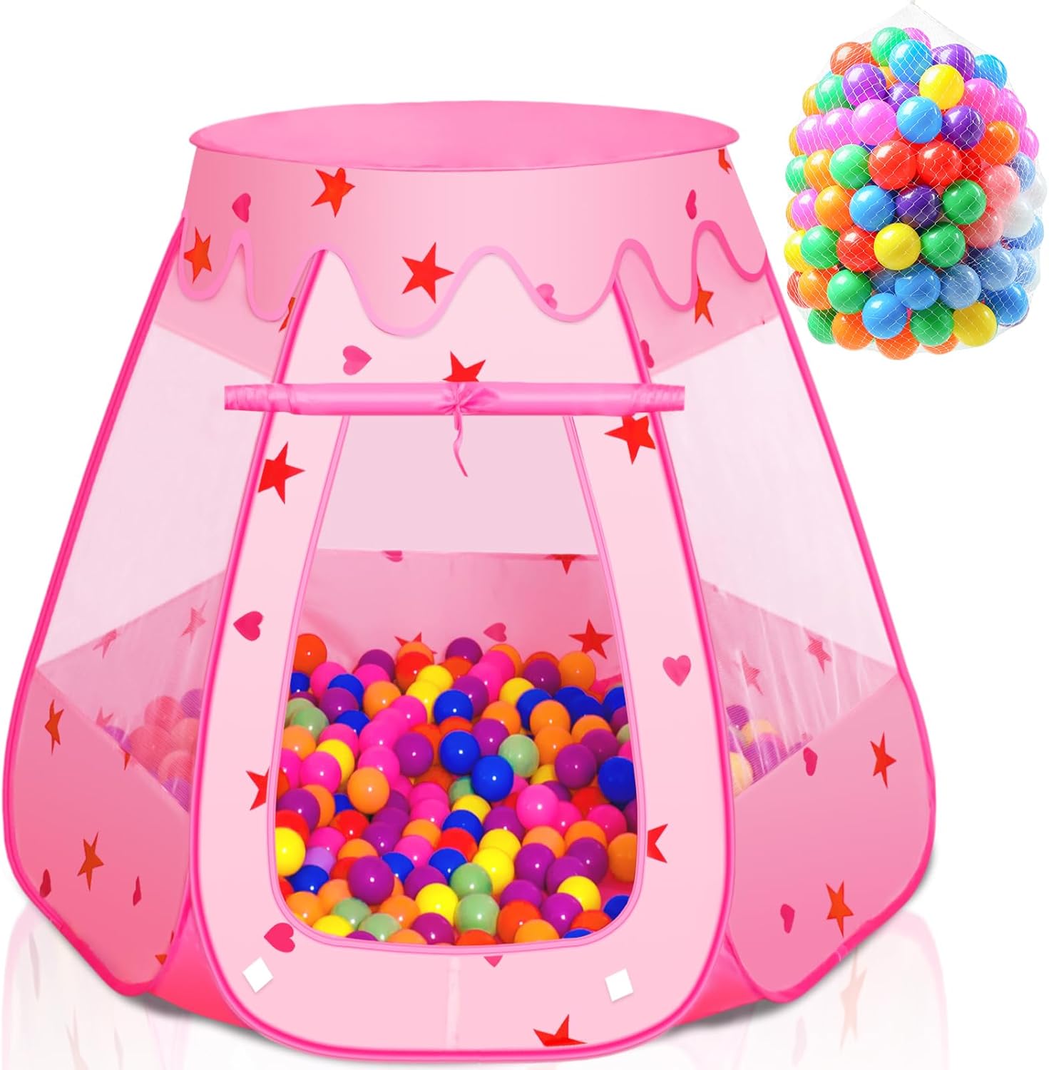 Alberca de pelotas para niños pequeños con 150pelotas, tienda de campaña desplegable, casa de juegos para interior y exterior con bolsa de