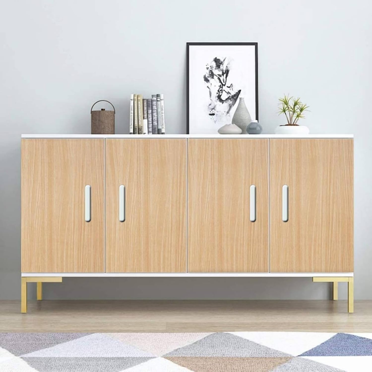 Heroad Papel de contacto de madera natural para gabinetes, papel de contacto realista de grano de madera clara, papel tapiz autoadhesivo extraíble,