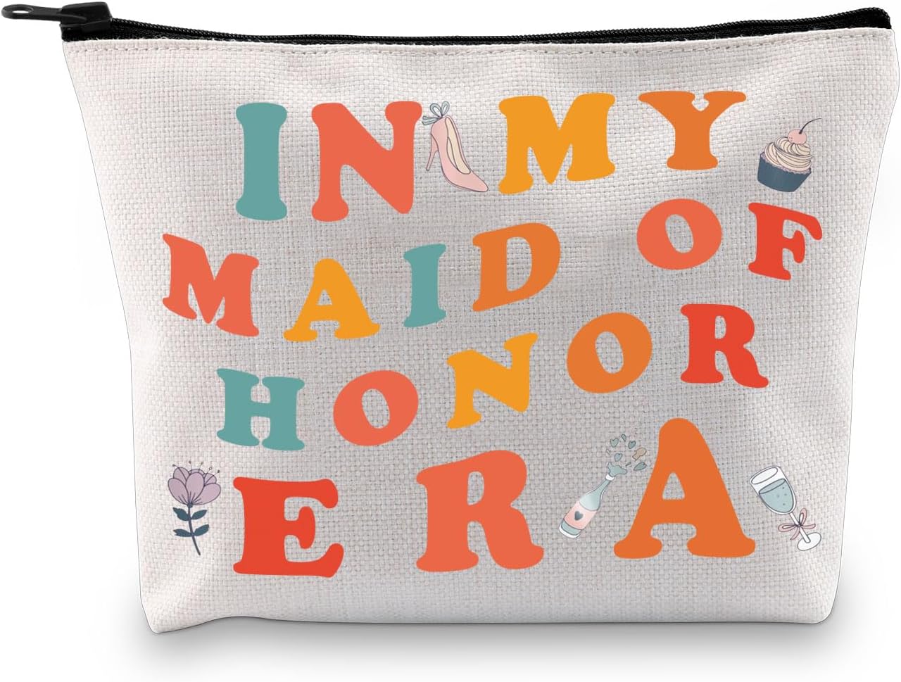 Regalos de dama de honor, bolsa de cosméticos, regalo de dama de honor, regalo de dama de honor, regalo de agradecimiento, bolsillo con cremallera,