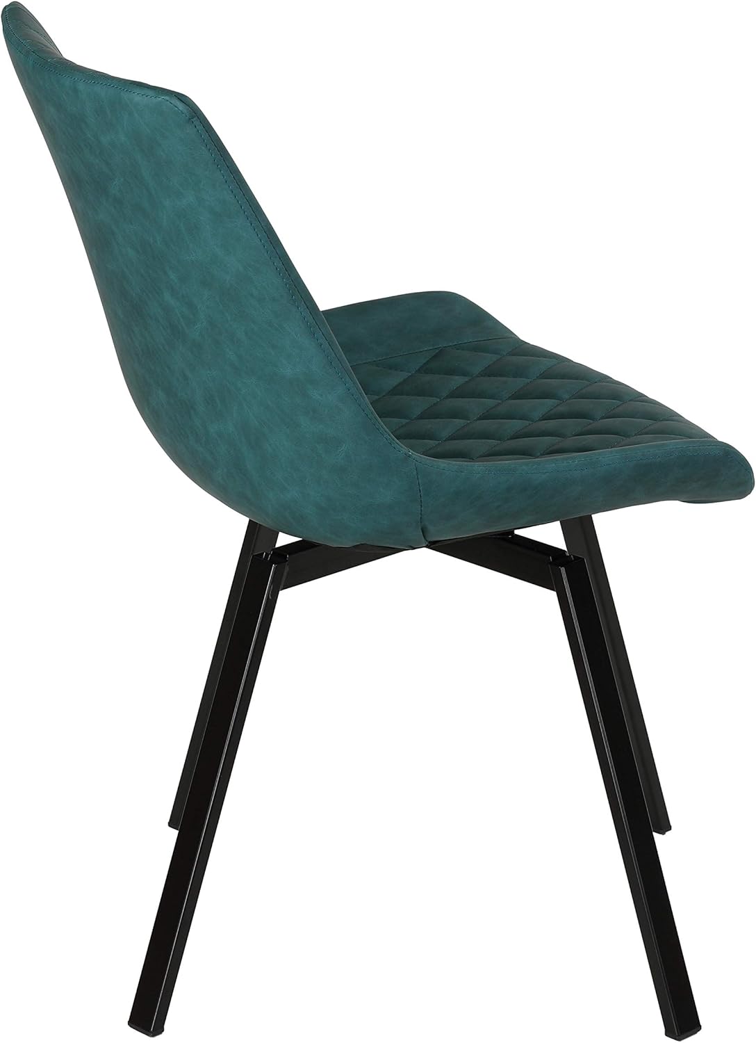 Cortesi Home Azov – Juego de 2 sillas de comedor giratorias, piel sintética color aguamarina profunda