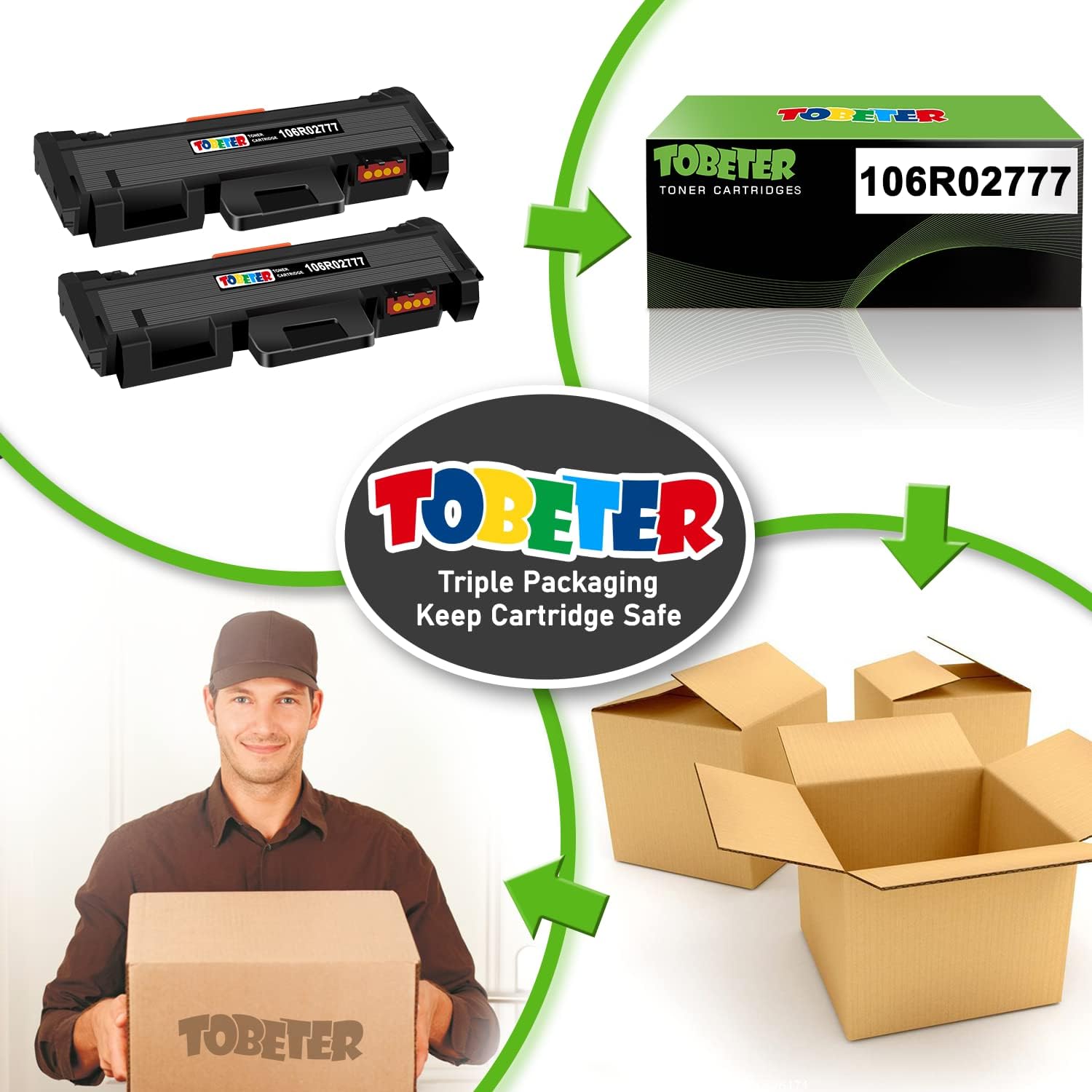 ToBeter Cartuchos de tóner 3260 remanufacturados de repuesto para Xerox 3260 106R02777 Uso con impresora láser Xerox Phaser 3260 3260DNI 3260DI