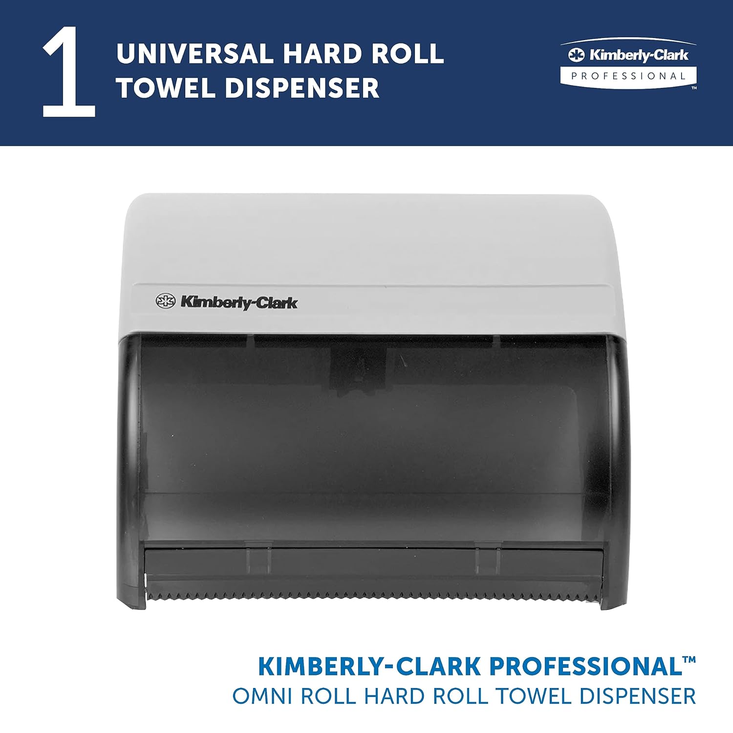 Kimberly-Clark Professional Omni Roll – Dispensador de toallas de rollo duro (09746), negro, para toallas de rollo de núcleo de 1.5 pulgadas,