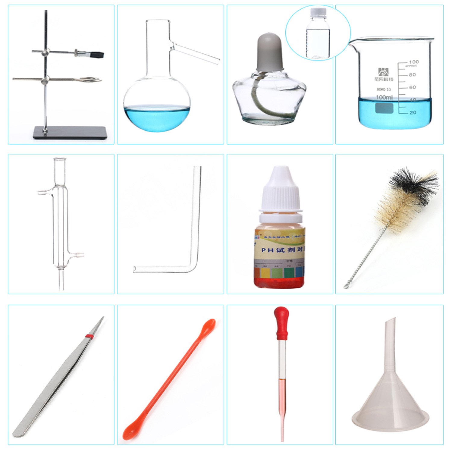 3.4fl oz  67.6fl oz nuevo laboratorio aceite esencial destilación Aparato destilador de agua purificador de cristal kits wembudo separador