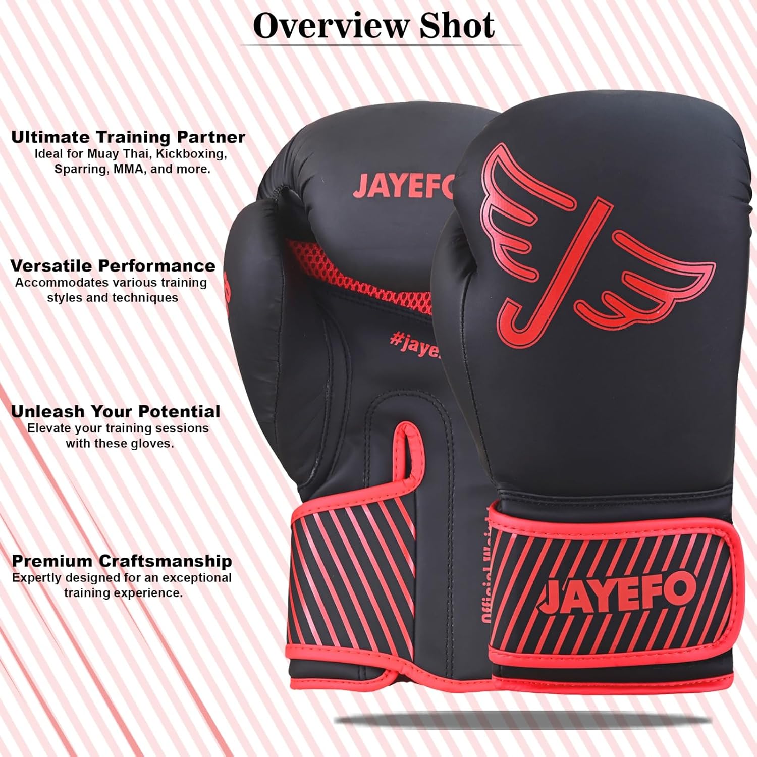 Jayefo Guantes de boxeo R-58  Entrenamiento profesional unisex para kickboxing, MMA, Muay Thai  Guantes pesados para saco de boxeo, guantes de
