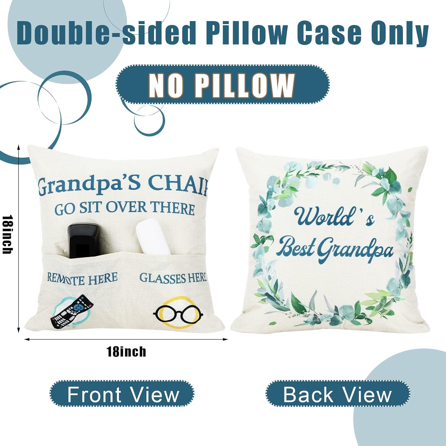 Regalos para abuelos, funda de almohada de 18 x 18 pulgadas, juego de calcetines con texto en inglés “I’m Not Sleep”, regalos para abuelos de