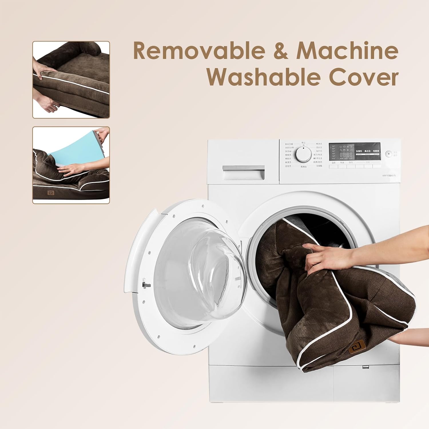 EHEYCIGA Camas ortopédicas para perros grandes, cama grande de espuma viscoelástica impermeable con lados, parte inferior antideslizante y espuma