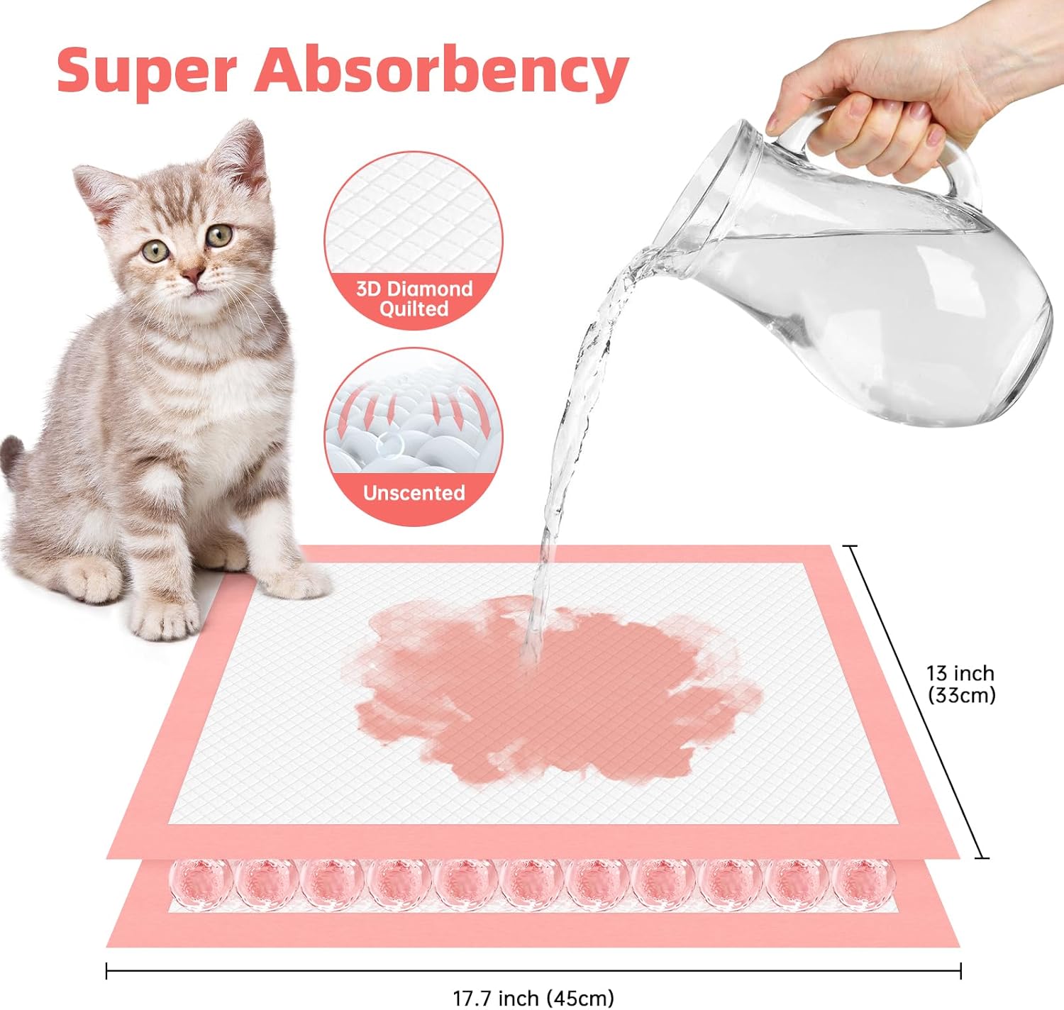 50 almohadillas desechables de arena para gatos de 17.7 x 13 pulgadas, para repuestos compatibles con arena para gatos, para cajas de arena para
