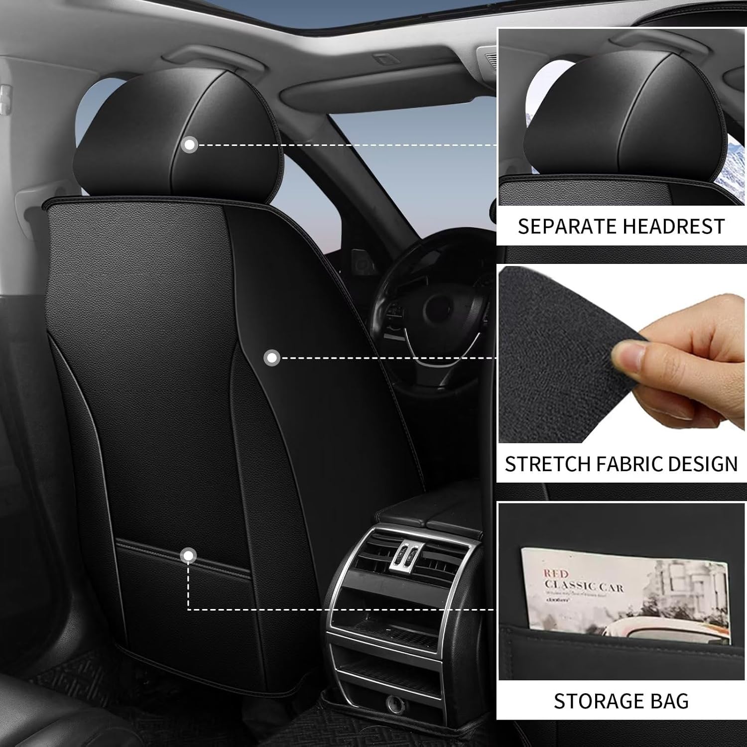 Juego completo de fundas de asiento de automóvil para Subaru Impreza 2012-2024, cojín de asiento de piel sintética, 2 filas y 5 asientos,