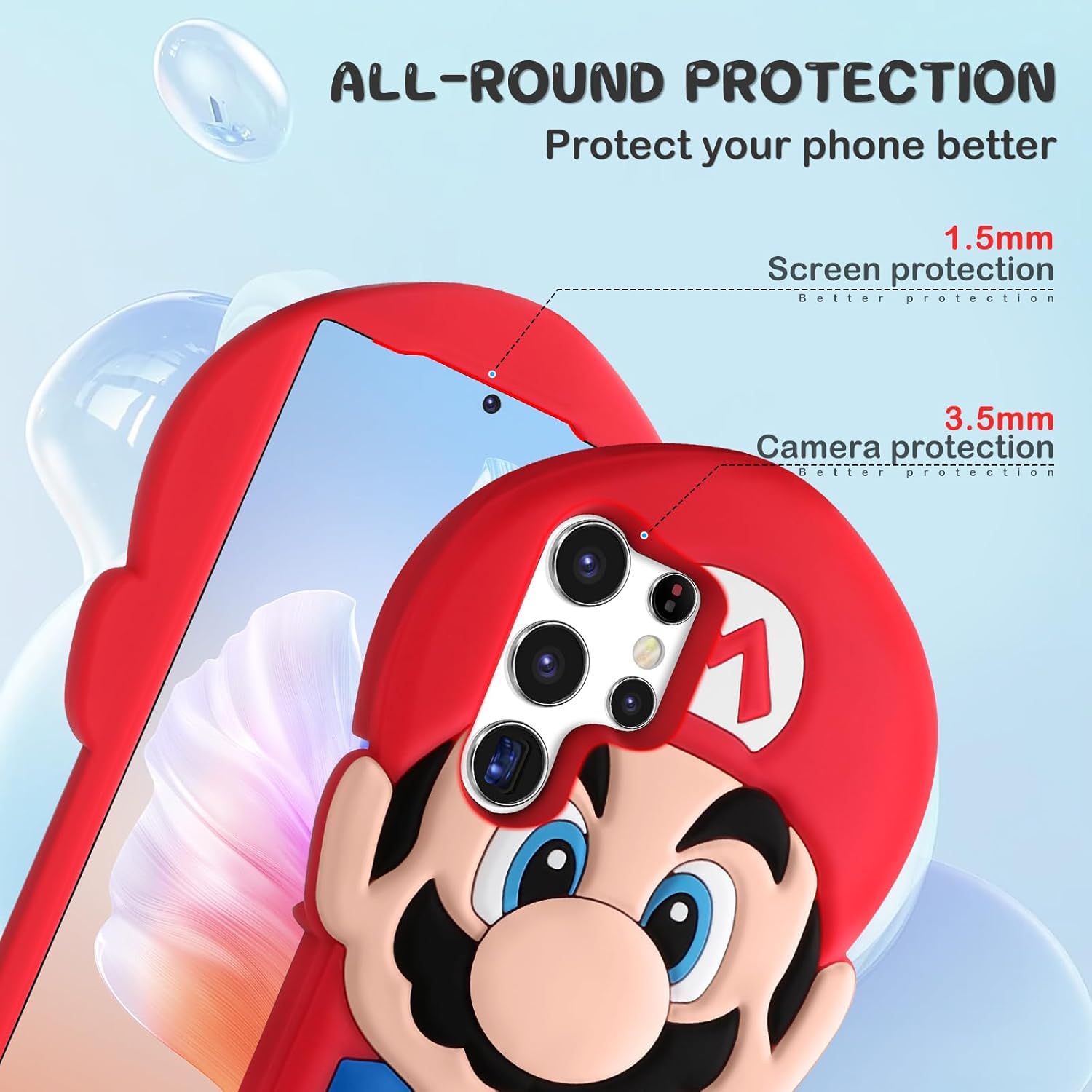 oqpa Funda para Samsung Galaxy S23 Ultra con diseño de personajes 3D de dibujos animados para niños, niñas, mujeres, adolescentes, funda Kawaii