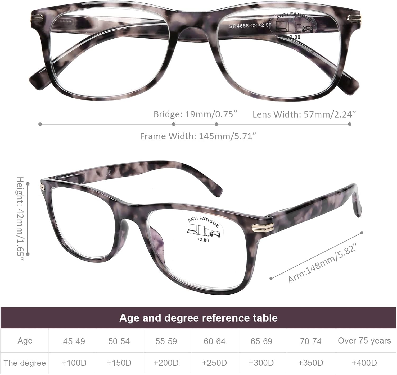 DOOViC Gafas de lectura, paquete de 4 unidades, bloqueo de luz azul, bisagra de resorte, a la moda, clásicos, lectores de computadora para mujeres y
