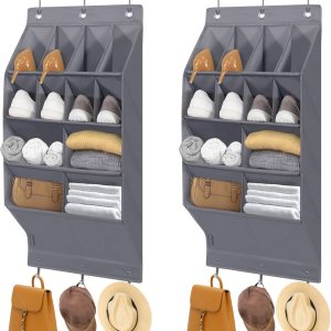 STORAGE MANIAC Organizador de zapatos para colgar sobre la puerta, paquete de 2 organizadores de zapatos colgantes, 8 bolsillos grandes y 4 STORAGE MANIAC Organizador de zapatos para colgar sobre la puerta, paquete de 2 organizadores de zapatos colgantes, 8 bolsillos grandes y 4