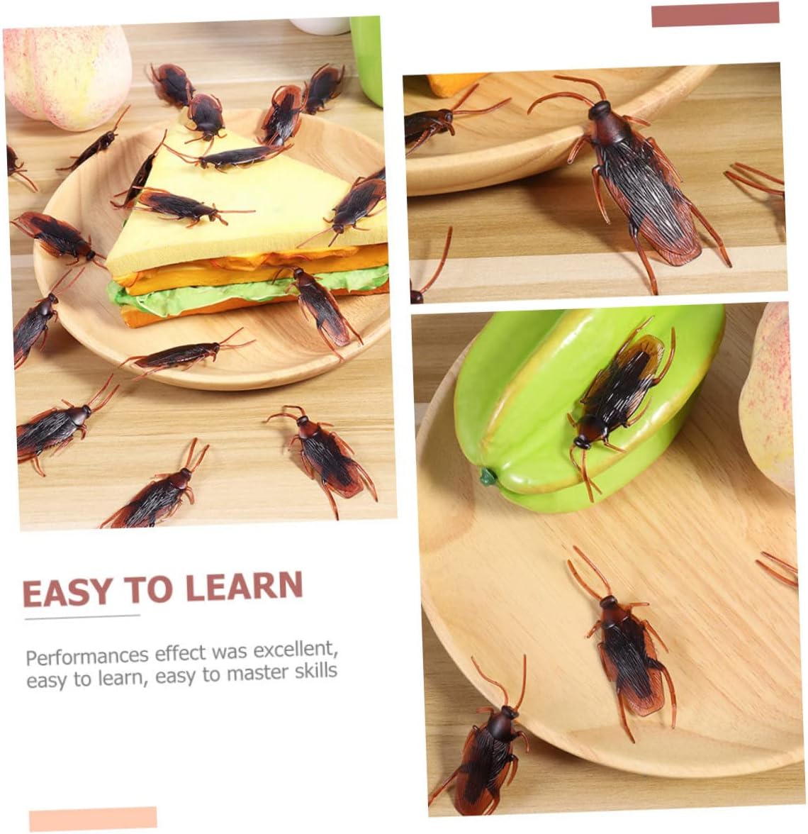 Totority 300 piezas de goma falsa simulación divertida broma insectos abril fools broma juguetes falsos regalo de cumpleaños modelos para adultos