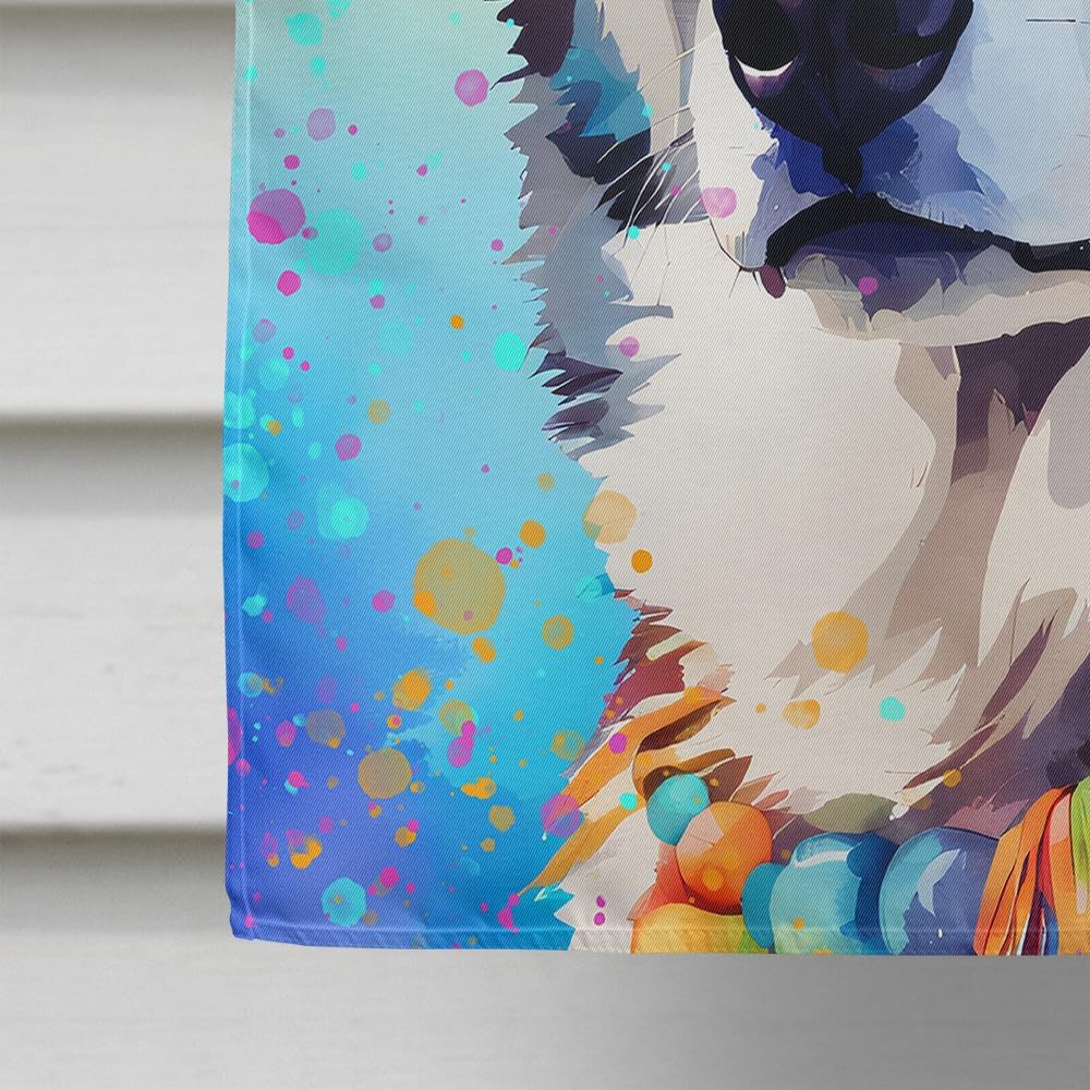 Caroline’s Treasures DAC2563CHF Siberian Husky Hippie Dawg House Flag Large Porch Sleeve Pole Decorative Outside Yard Banner Artwork Wall Hanging,