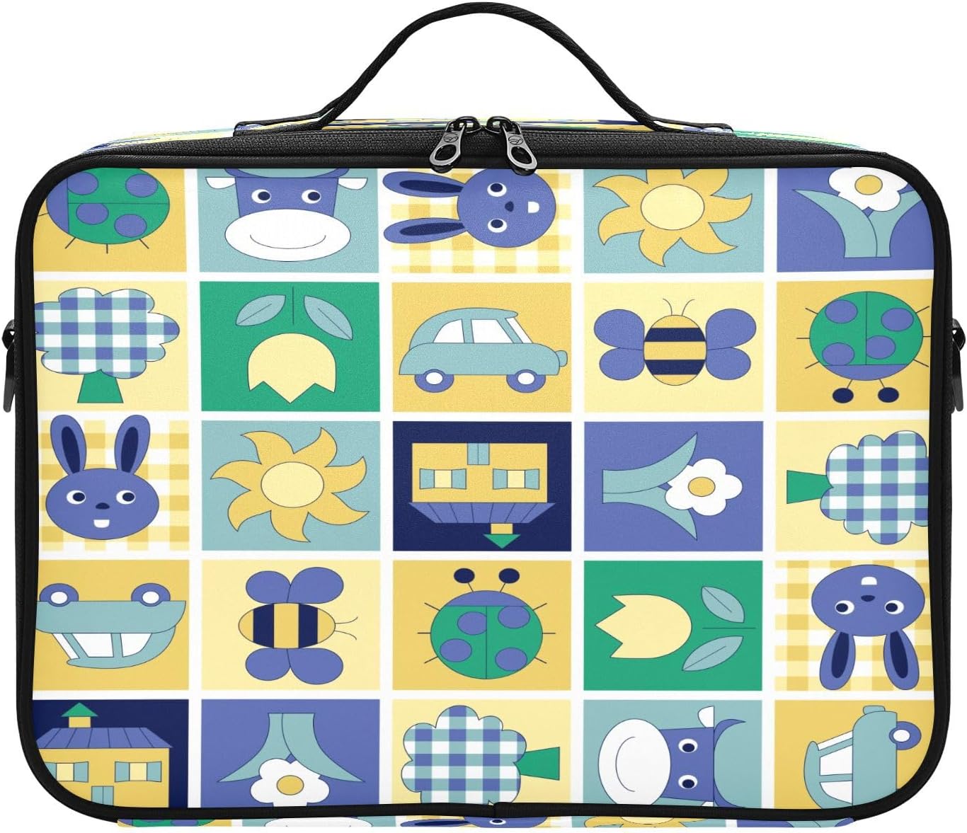 Plaid Cartoon Cute Animals Kids cosmetic makeup bag large toiletry travel bag large make up bag travel makeup bags for women bolso para maquillaje