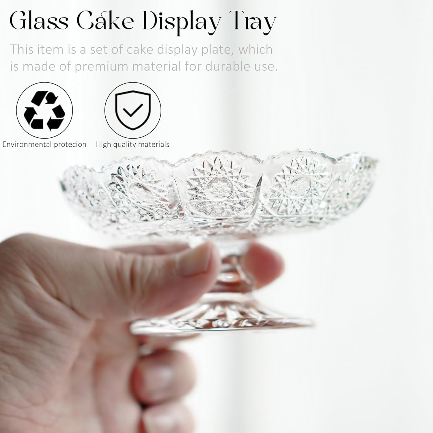 6 soportes de postre de cristal para tartas, servidor de platos de magdalenas, soporte transparente para tartas pequeñas para chocolate, postre,