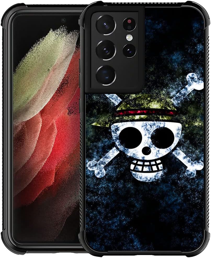 DJSOK Funda compatible con Samsung Galaxy S23 Ultra, diseño de huesos con sombrero, diseño de patrón retro para Samsung Galaxy S23 Ultra, a prueba