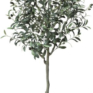 Olivos artificiales de 5 pies, olivo artificial para interiores, para oficina, decoración del hogar, plantas falsas altas de interior con tronco Olivos artificiales de 5 pies, olivo artificial para interiores, para oficina, decoración del hogar, plantas falsas altas de interior con tronco
