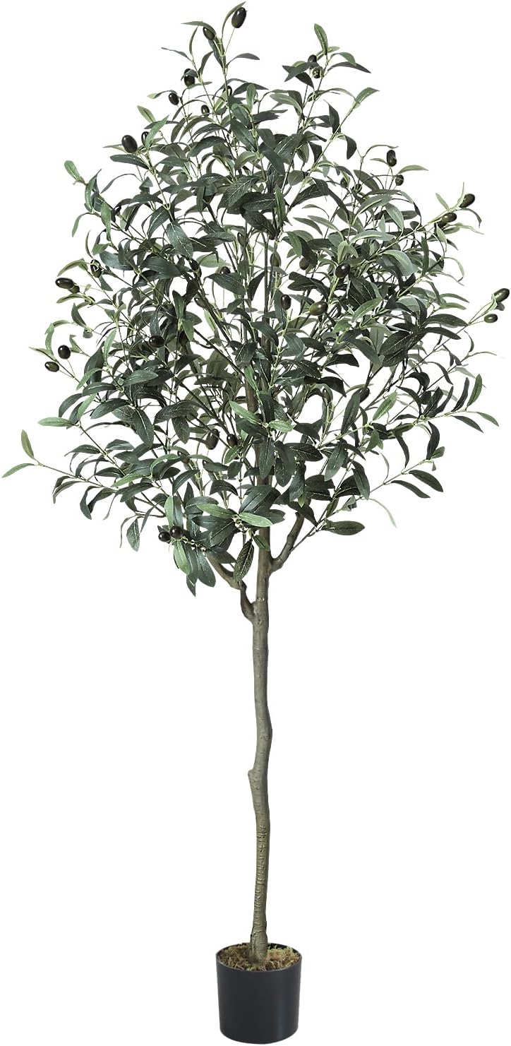 Olivos artificiales de 5 pies, olivo artificial para interiores, para oficina, decoración del hogar, plantas falsas altas de interior con tronco