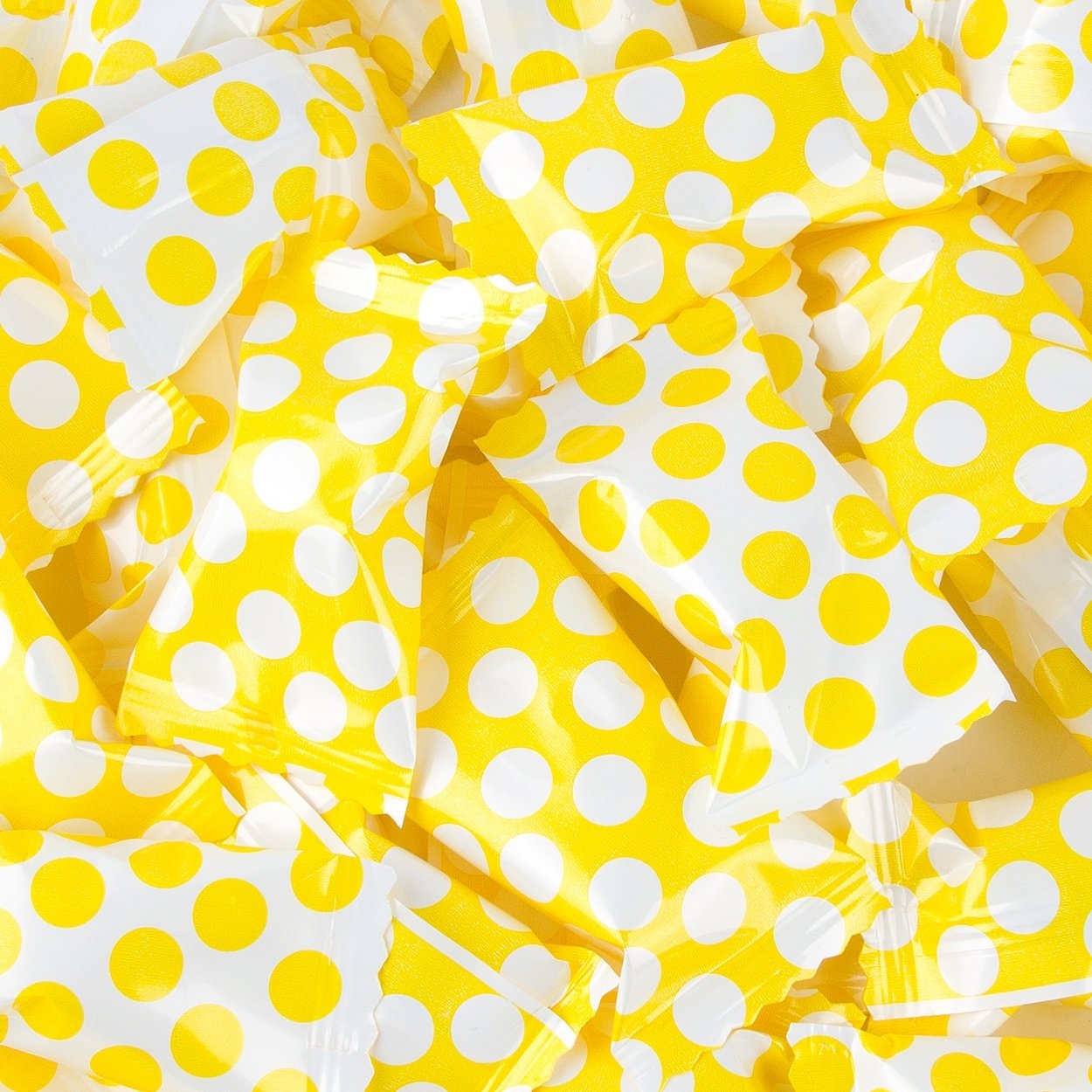 Bolas de menta de lunares de 100 unidades, envueltas individualmente, (amarillo)