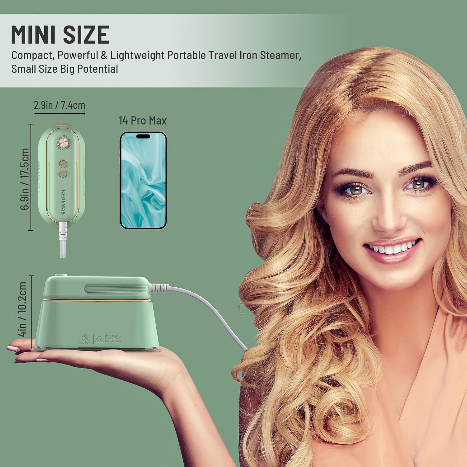 Plancha plegable para ropa con 2 niveles de vapor 2024, planchas portátiles de 1100 W para ropa de viaje, planchado en seco, máquina de planchar de