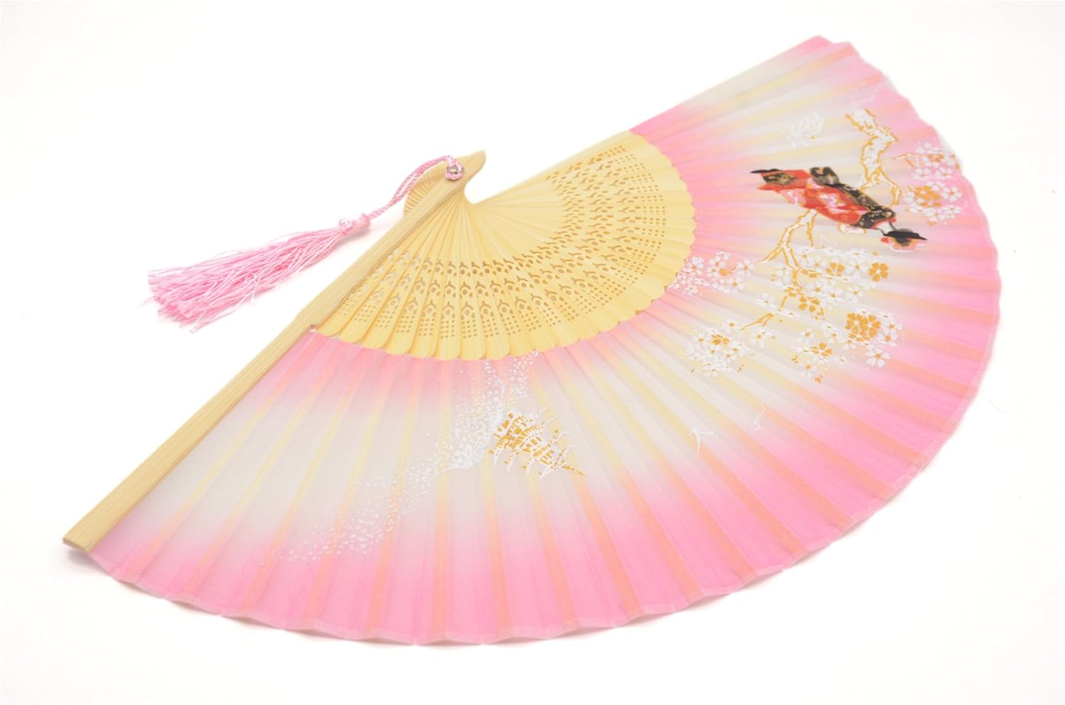 OMyTea Landscape abanico desplegable con motivo de paisaje 8,27 pulgadas con funda de tela para protección, estilo chinojaponés clásico. Ideal para