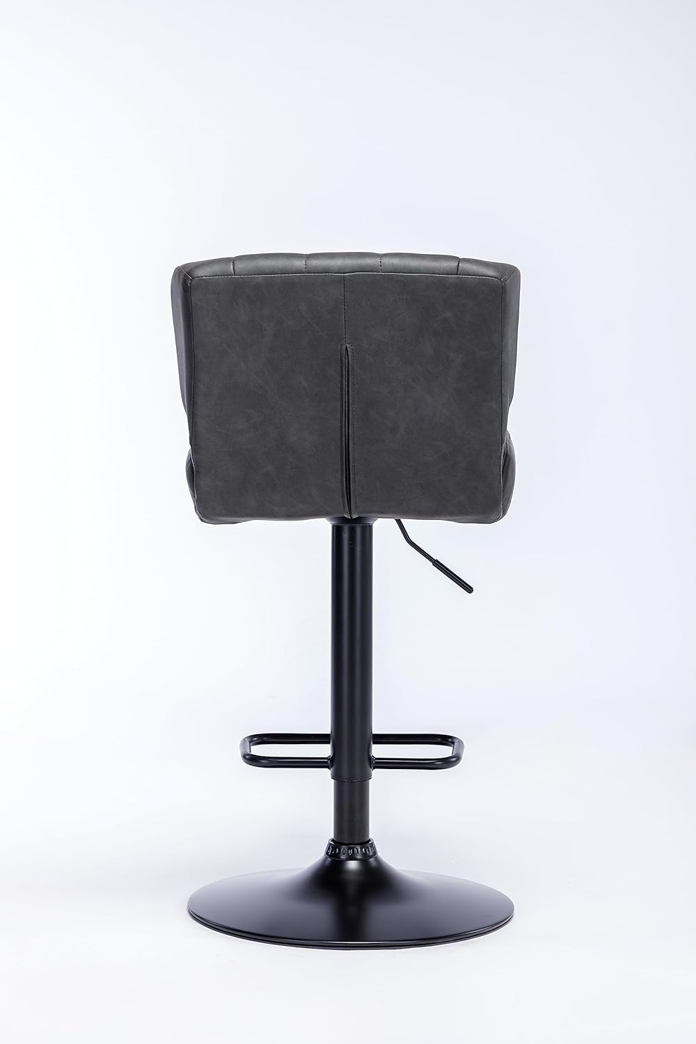 Urban Home Furniture Harvey Taburetes de bar ajustables con respaldo bajo, sillas de bar giratorias de piel sintética gris plomizo para cocinaisla,