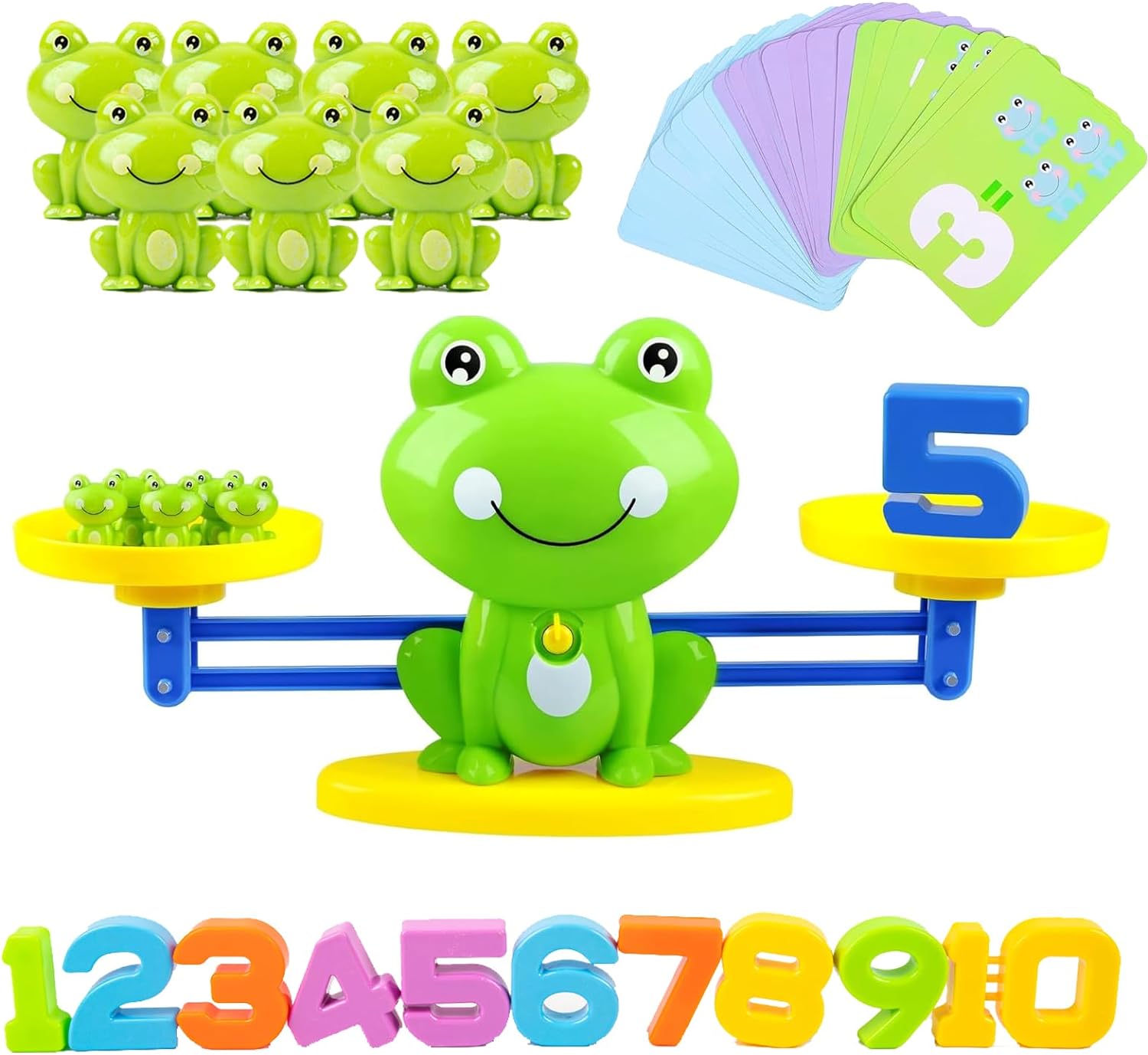 Juguetes de conteo de equilibrio de rana, juegos geniales de aprendizaje de matemáticas para niños y niñas, juguete educativo de números