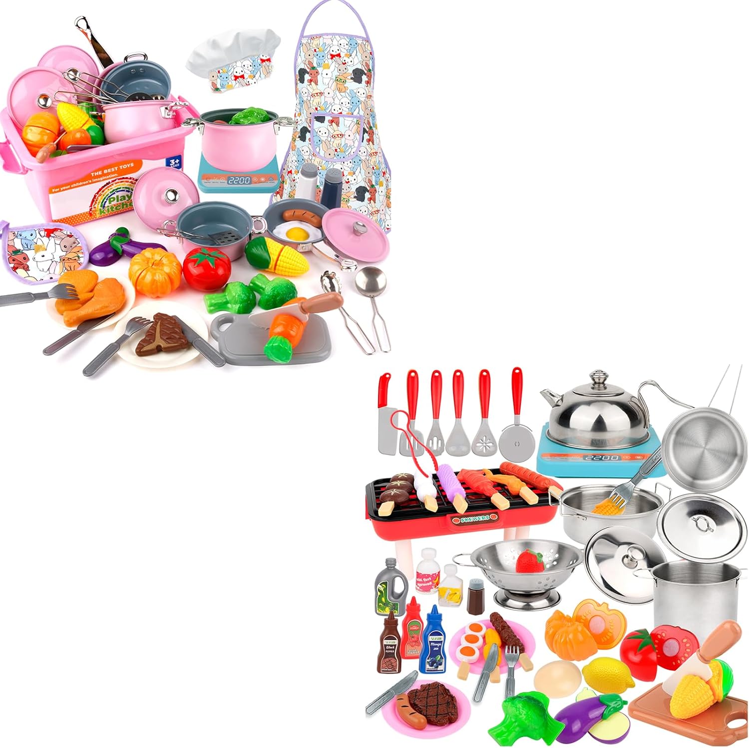 Accesorios de juguete de cocina para niños, regalos de cumpleaños, juguetes para edades de 3, 4, 5, 6 a 8 años, juego de accesorios de cocina para