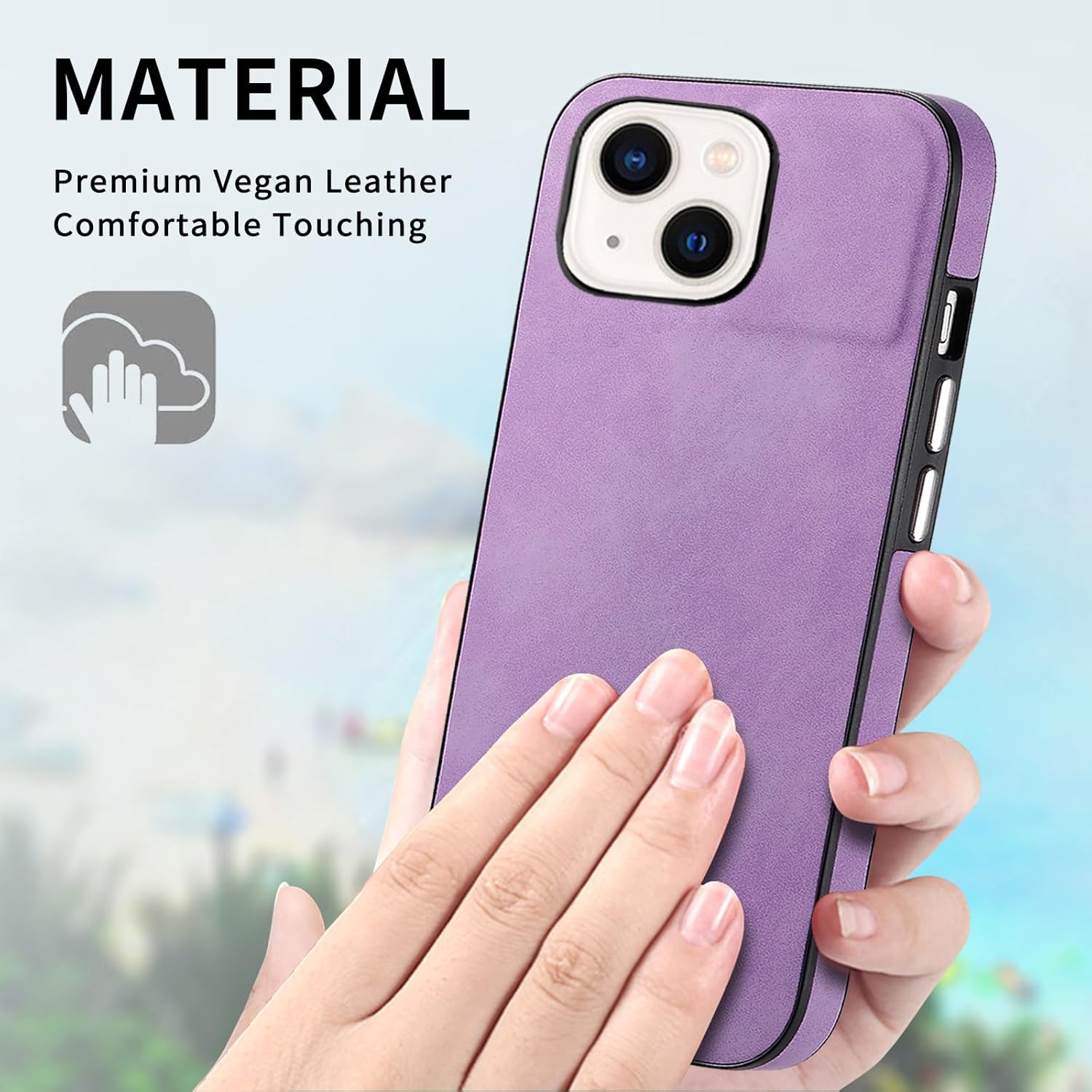 Asuwish Funda de teléfono para iPhone 13 de 6.1 pulgadas con protector de pantalla de vidrio templado y funda de cuero delgada y suave, accesorios