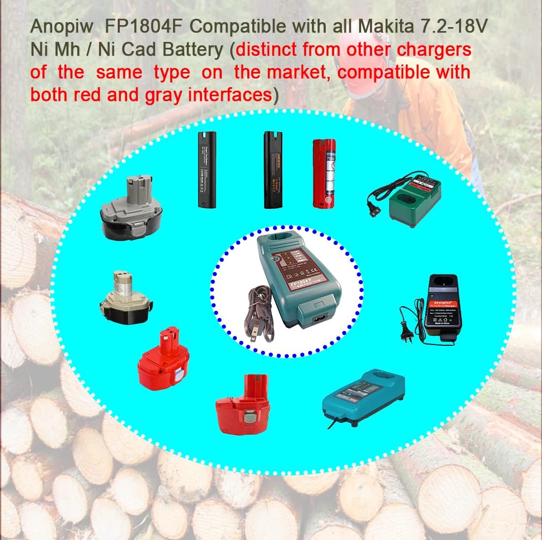 FP1804F Reemplazar el cargador de batería makita para cargar 7.2V-18V NI-MH y NI-CD Batería DC7100  DC1410  DC711  DC9700  DC9710…