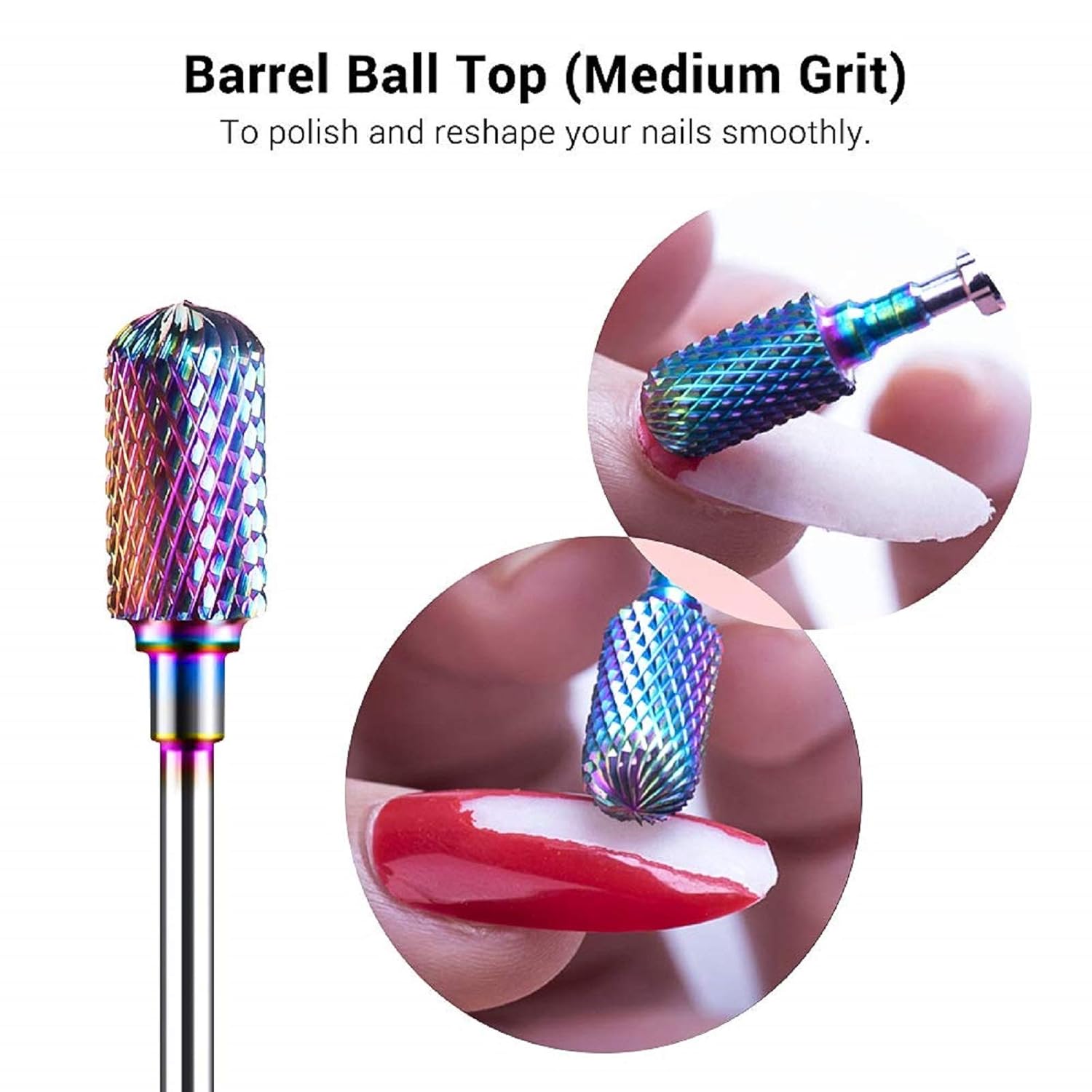 MelodySusie Taladro de uñas profesional de 30000 RPM con 7 brocas de carburo de tungsteno, alta velocidad, bajo calor, bajo ruido, baja vibración,