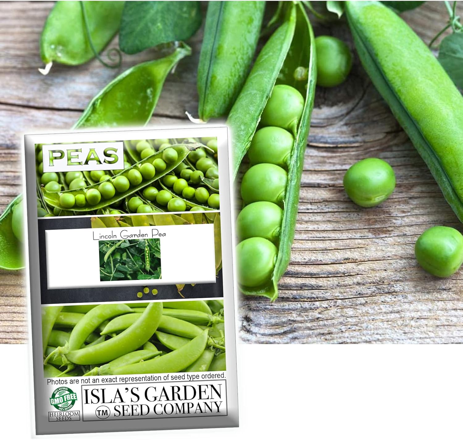 Lincoln Garden – Semillas de guisantes para plantar, más de 50 semillas tradicionales por paquete, semillas de jardín de Isla (semillas de jardín de