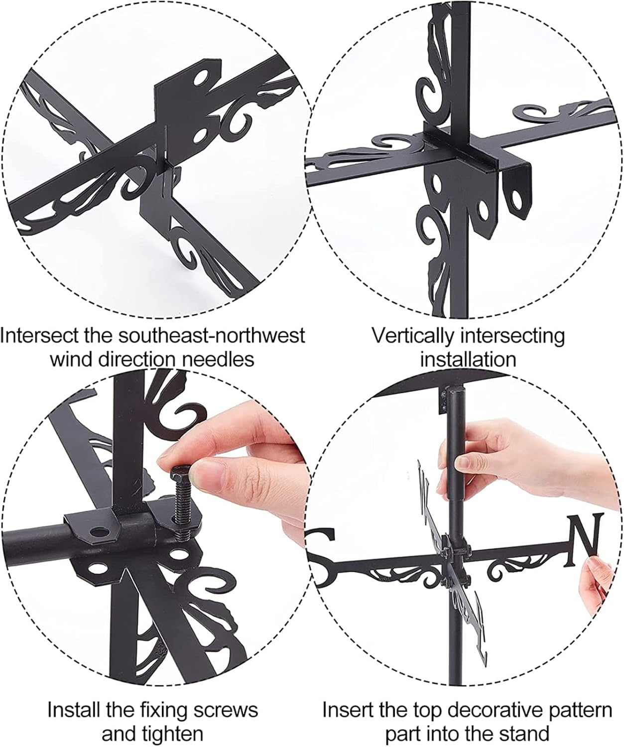 Exquisito adorno de metal para veleta meteorológica, estilo europeo, burro forjado, veleta de hierro, decoración de techo, kit indicador de