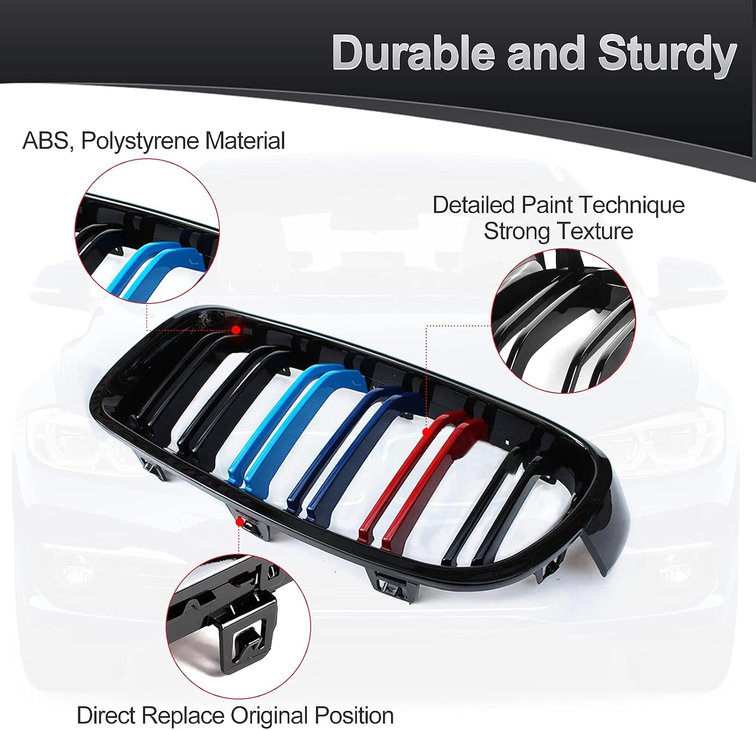 ATPOEN – Parrilla frontal F32 para BMW Serie 4 M4 F80 F82 F83 F32 F33 F36 430i 428i 435i 440i 2014 2015 2016 2017 2018 2019 2020 ATPOEN Front Grill
