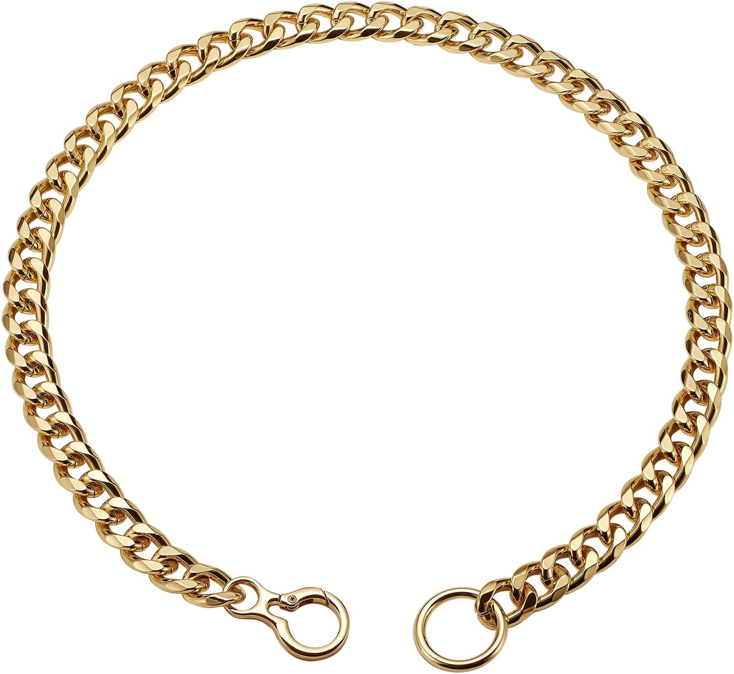 Woofuu Collar de perro ajustable chapado en oro de 18 quilates, collar de cadena resistente a prueba de mordidas para perros pequeños, medianos y