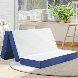 CYMULA Folding Mattress Full Size,4 inch Memory Foam Tri Fold Mattress,Portable Folding Mattress with Washable Cover, Foldable Mattress Topper Full CYMULA Folding Mattress Full Size,4 inch Memory Foam Tri Fold Mattress,Portable Folding Mattress with Washable Cover, Foldable Mattress Topper Full