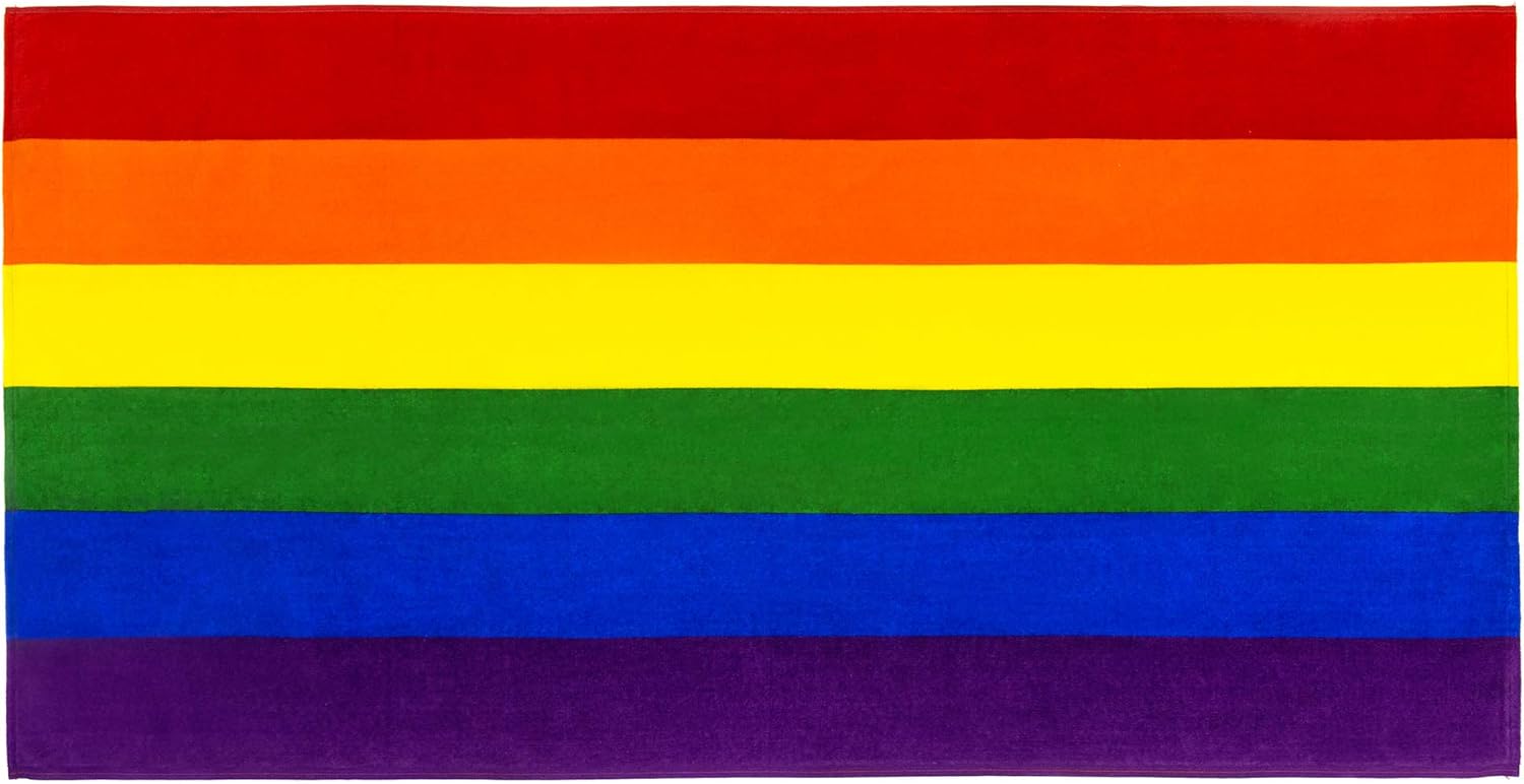 Toalla de playa con bandera gay, desfile del orgullo LGBT, 30 x 60 pulgadas, movimiento de resistencia de colores arcoíris