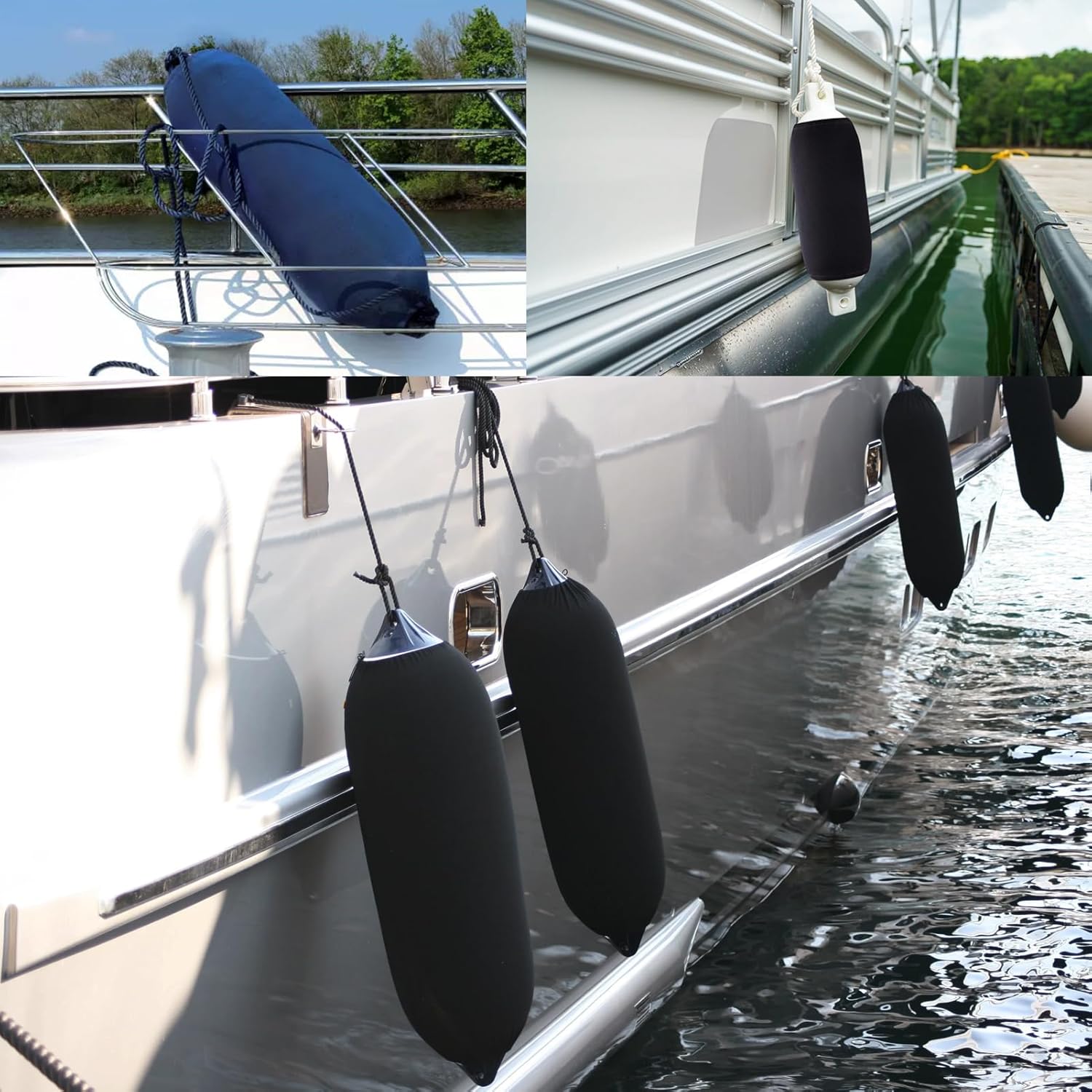 XMK Fundas para guardabarros de barco de 6 x 18 pulgadas, 8 x 22 pulgadas, 9 x 26 pulgadas, fundas de forro polar para guardabarros para parachoques