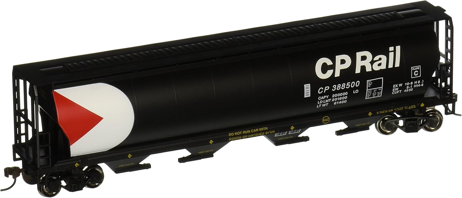 Bachmann Trains – Tolva cilíndrica canadiense de grano de 4 bahías – Pacífico canadiense – Escala HO, gris, 8