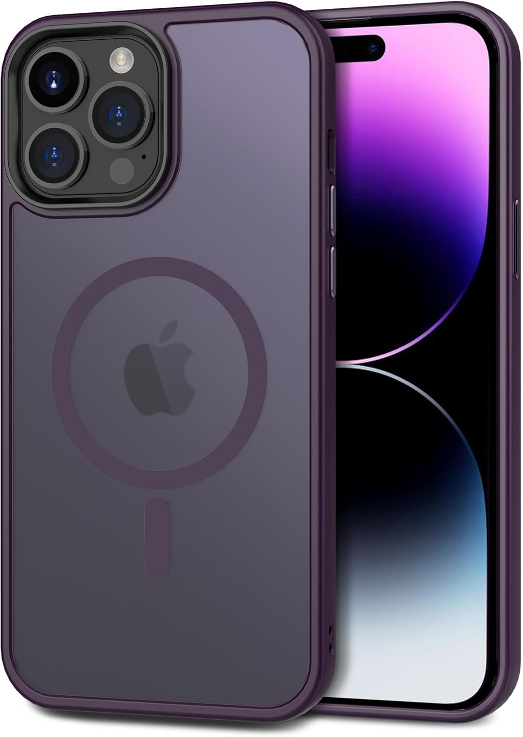 CACOE Funda magnética para iPhone 14 Pro de 6.1 pulgadas, compatible con MagSafe y soporte magnético para teléfono de automóvil, funda delgada de