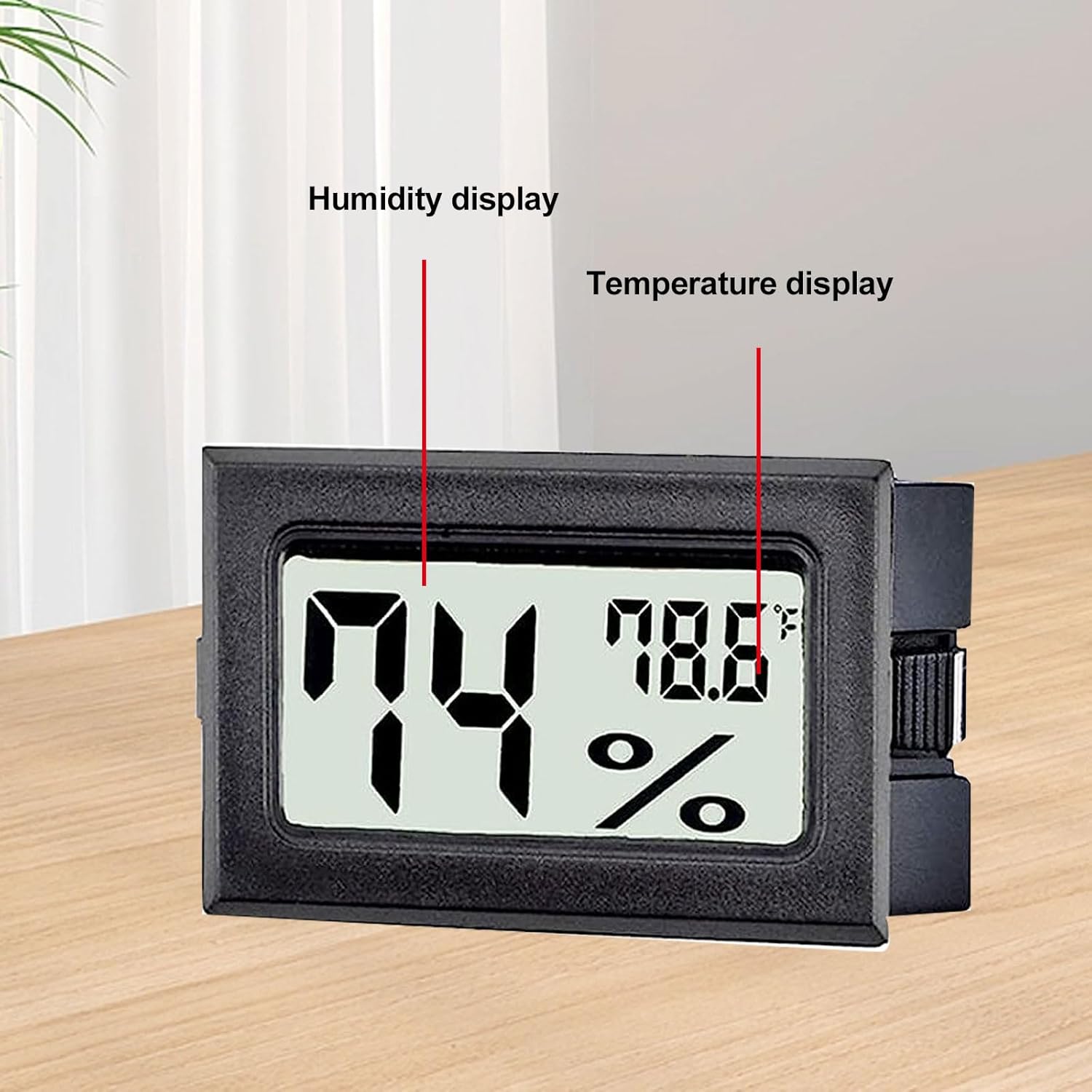 Paquete de 12 mini termómetro digital higrómetro monitor de humedad interior medidor de temperatura para invernadero, hogar, jardín, bodega