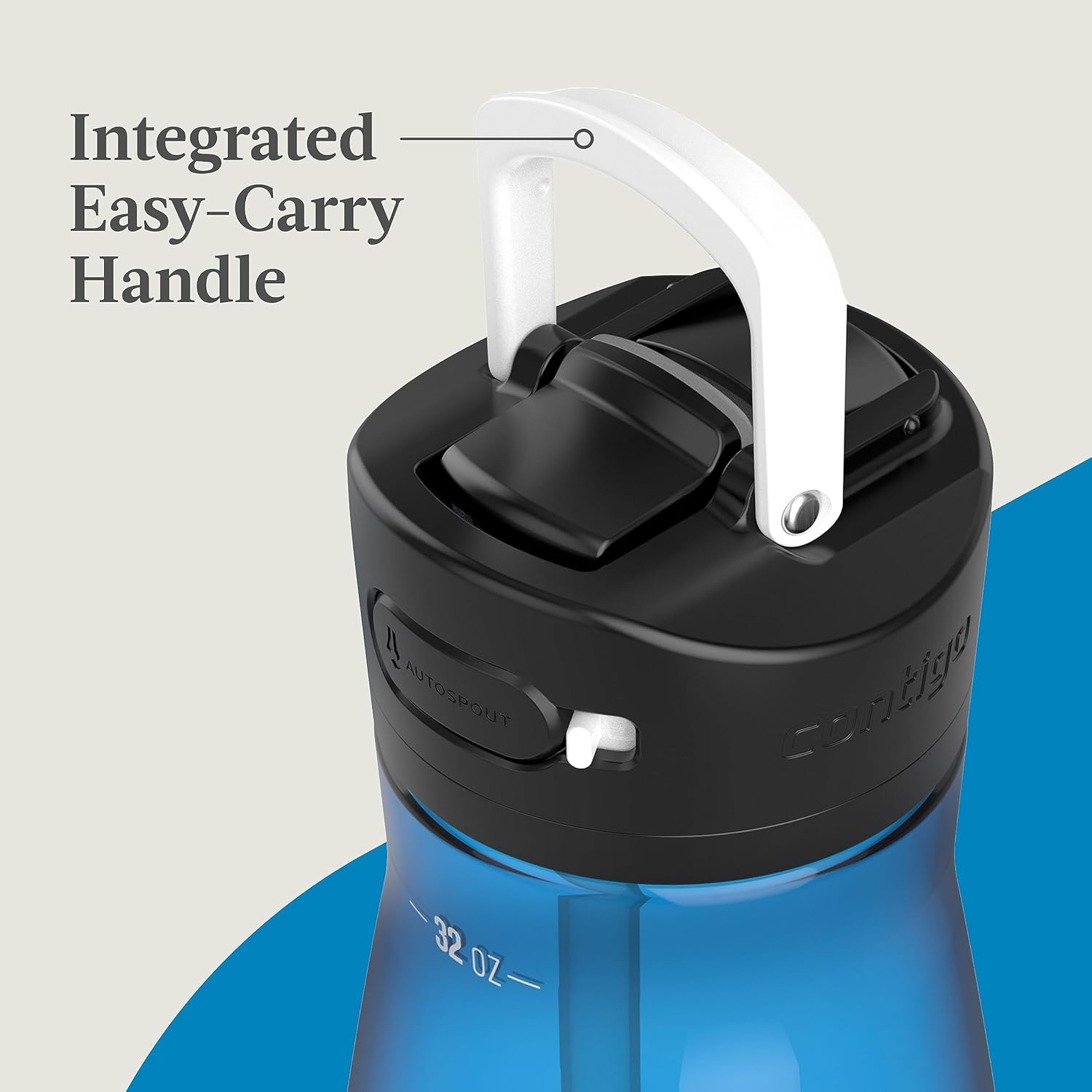 Contigo Ashland 2.0 – Botella de agua a prueba de fugas con cierre de tapa y pajilla en ángulo, apta para lavavajillas, con tapa intercambiable,