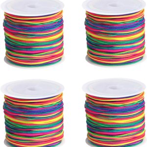 4 rollos de cuerda elástica para pulseras, cuerda elástica para hacer pulseras, cuerda de hilo arcoíris para pulseras de cuentas, collares, joyería, 4 rollos de cuerda elástica para pulseras, cuerda elástica para hacer pulseras, cuerda de hilo arcoíris para pulseras de cuentas, collares, joyería,