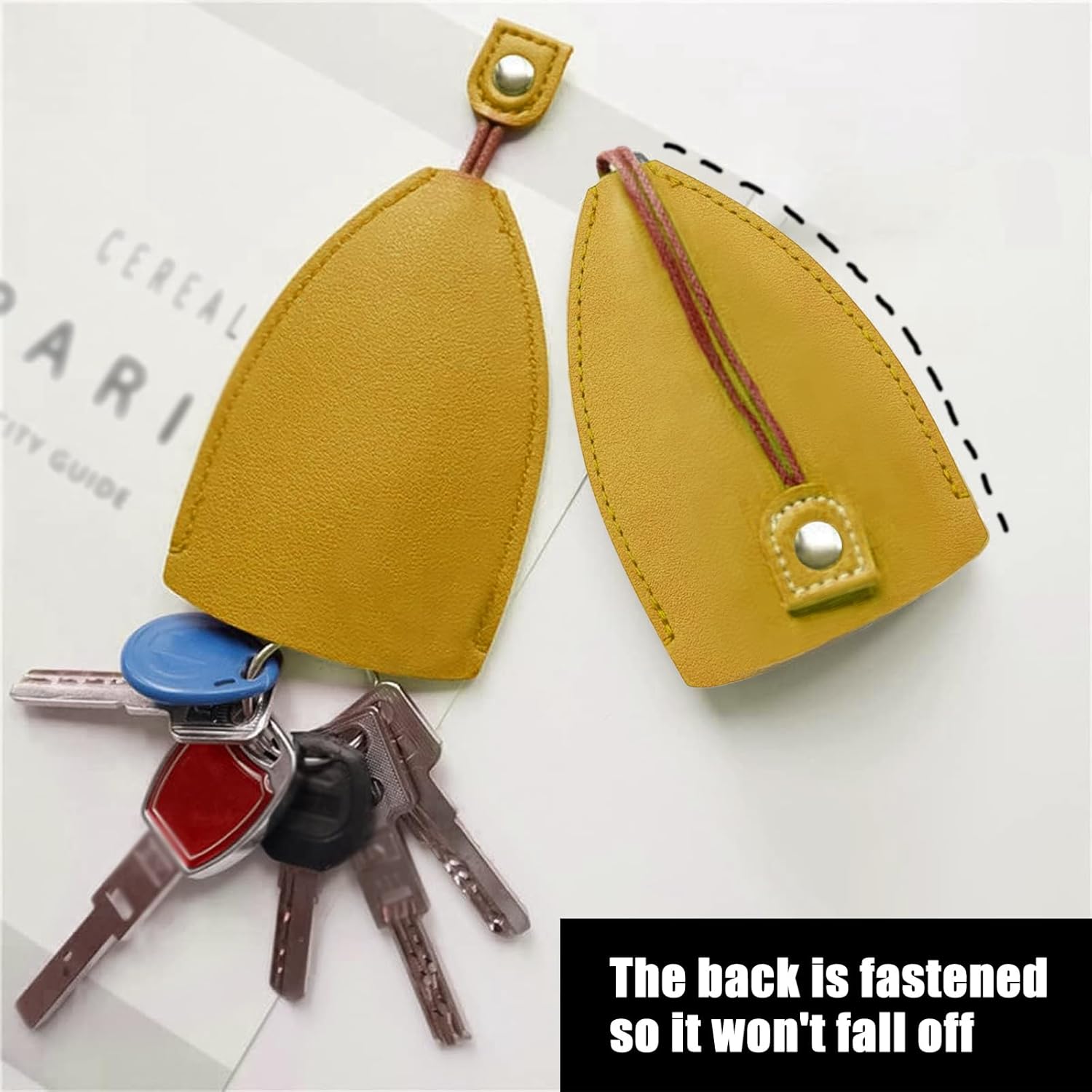 Funda protectora para llave de automóvil, de piel sintética, bolsa de almacenamiento extraíble con control remoto, adecuada para la mayoría de