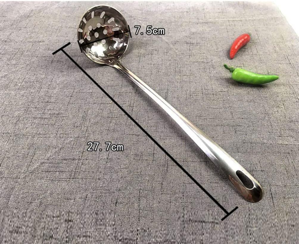 Cabilock Colador de acero inoxidable Skimmer Cocinar Cucharón ranurado Cucharón de sopa Cuchara de acero inoxidable Cuchara de servir alimentos